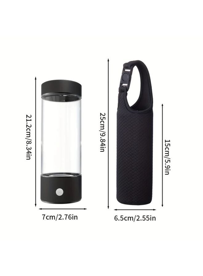Enhanced Hydrogen Water Bottle With Silvery Vacuum Glass Cup Sleeve Gift Set - Image 3